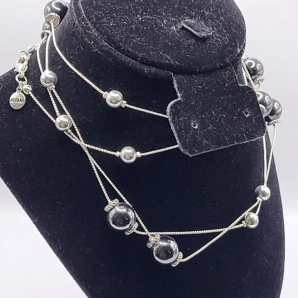 Alfani Grey Bauble Pearl Extra Long Strand Necklace 60in
